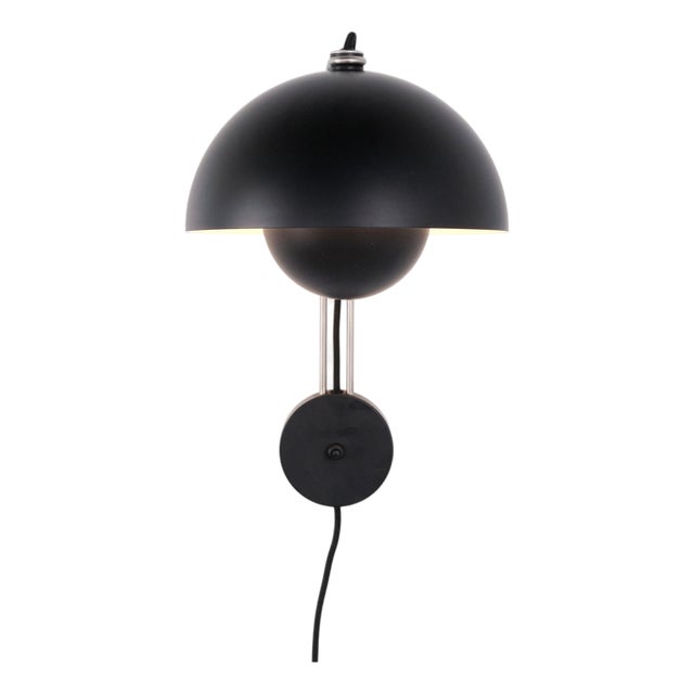 Flowerpot VP8 Wall Lamp in Black by Verner Panton for &Tradition For Sale