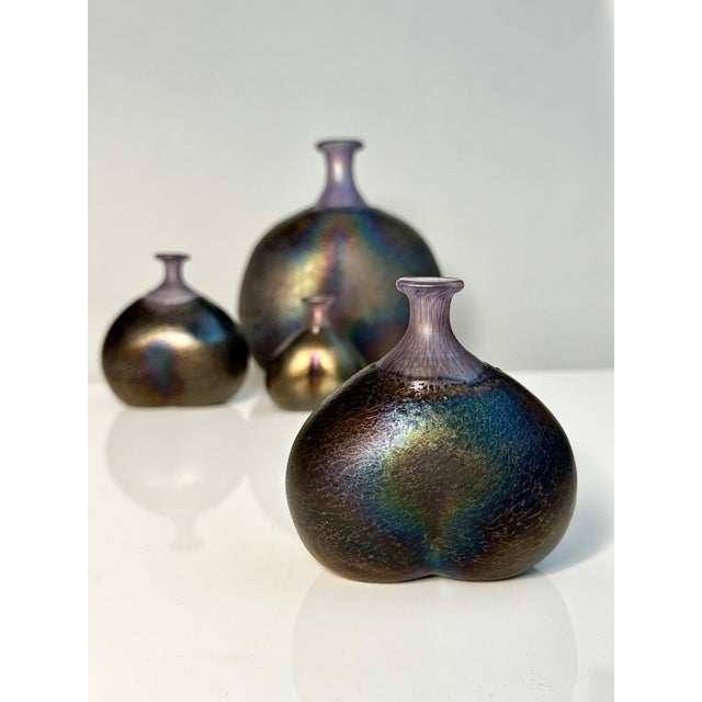 Glass Art Vases by Bertil Vallien for Kosta Boda, Sweden, 1980s, Set of 4 For Sale - Image 15 of 18