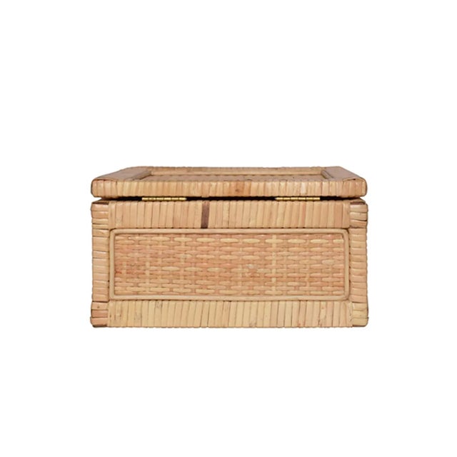 Rustic Matthew Izzo Home - Bruno Rattan Decorative Box - Small For Sale - Image 3 of 8