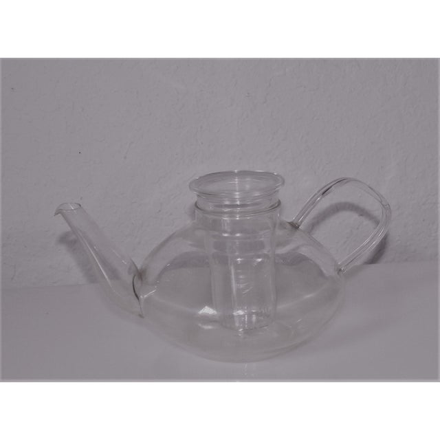 Mid Century Modern Schott Mainz Jena Glass Teapot With Infuser and Lid