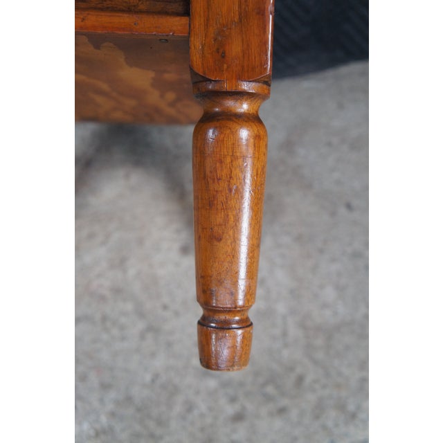 Mid 20th Century Mid Century American Country Oak Leather Nailhead Footstool Ottoman Compartment For Sale - Image 10 of 13