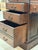 Brown Antique English Georgian Mahogany Partners Desk With Tan Leather Inlaid Top and Brass Hardware For Sale - Image 8 of 9