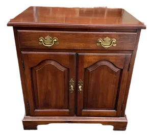 Late 20th Century Henkel Harris Cherry Single Drawer Side Cabinet/ Nightstand.