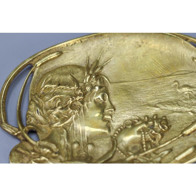 Gold Art Nouveau French Bronze Card Tray, 1920s For Sale - Image 8 of 18