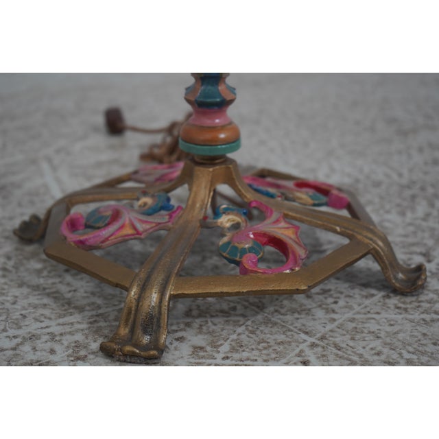 Metal Vintage Art Deco Peacock Shade Floor Lamp For Sale - Image 7 of 18
