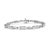 Early 21st Century 14K White Gold 1.0 Cttw Invisible Set Princess Cut Diamond Alternating Station and Link Tennis Bracelet - Size 7.25" Inches For Sale - Image 5 of 7