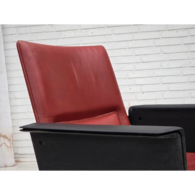 Danish in Leather and Chrome Steel Armchair by Arne Vodder for Sibast, 1970s For Sale - Image 15 of 18