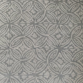 Galbraith & Paul Light Blue Hand Printed Linen Fabric- 3 Yards For Sale