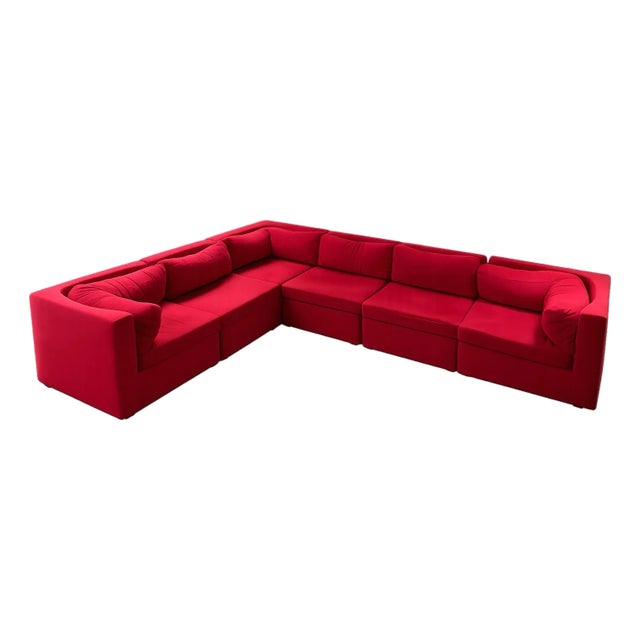 1980s Attributed to Milo Baughman for Thayer Coggin 6-Piece Modular Sectional Sofa For Sale