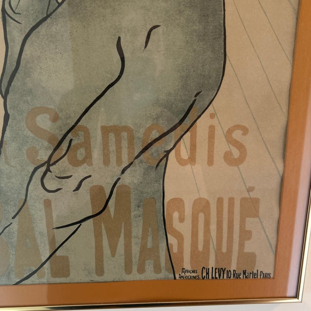 Mid 20th Century Vintage 1960s-70- Framed Reprint of Toulouse Lautrec’s “Moulin Rouge” For Sale - Image 5 of 8