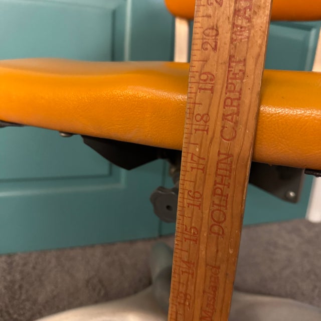 Mid-Century Modern 1950s Tankard Chair Typing Chair Original Upholstery For Sale - Image 3 of 13