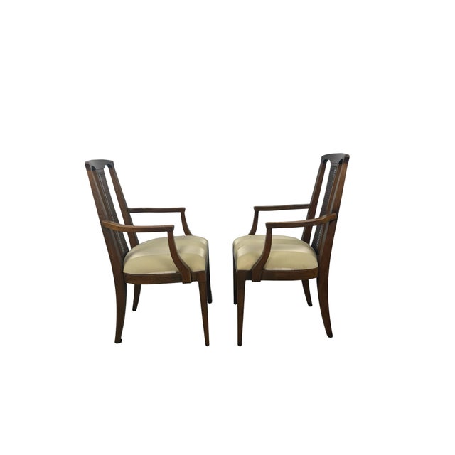 Pair of Mid-Century High-Back Cane Dining Armchairs, Stamped Denmark For Sale - Image 9 of 18
