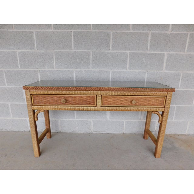 Henry Link Wicker Console Table 49w Chairish