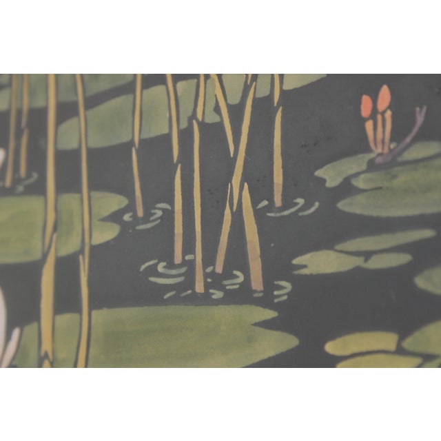 Brown Kathleen West Mission Oak Waterlilies Framed Print For Sale - Image 8 of 13