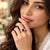 An authentic and exquisite fine gemstone three-stone ring crafted in solid 18k white gold. Centering an exceptional...