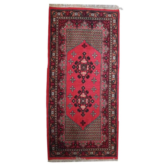 1970s Handmade Algerian Berber Rug 3.3' X 7' For Sale - Image 10 of 10