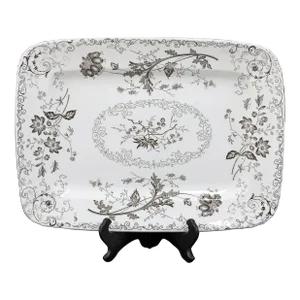 Antique Chelsea Floral Transferware Platter