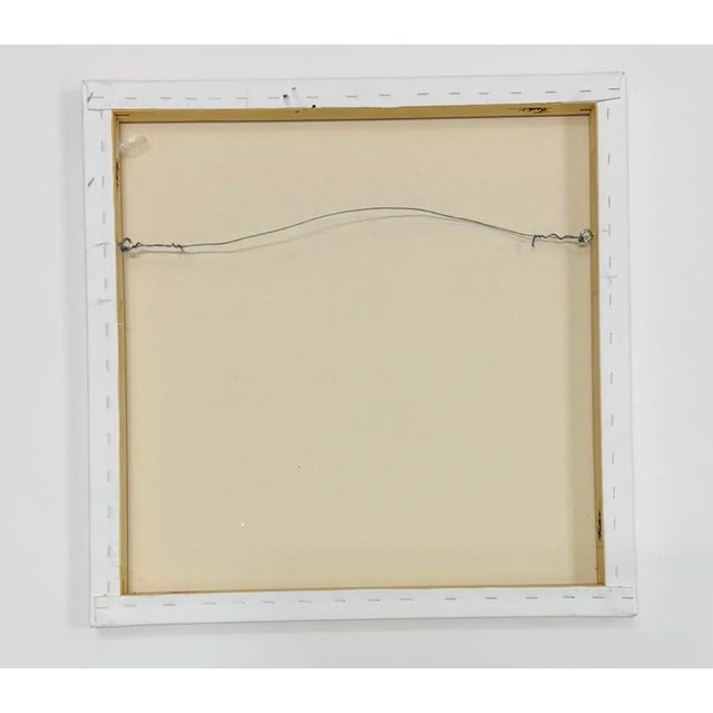 BDDW Vintage Square Hard Edge Abstract Op Art Geometric Painting in the Manner of Mondrian, by George Palethorpe For Sale - Image 4 of 4