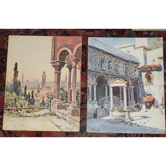 Vintage Early 20th Century Views of Northern Italian Cities - Set of 7 For Sale - Image 4 of 8