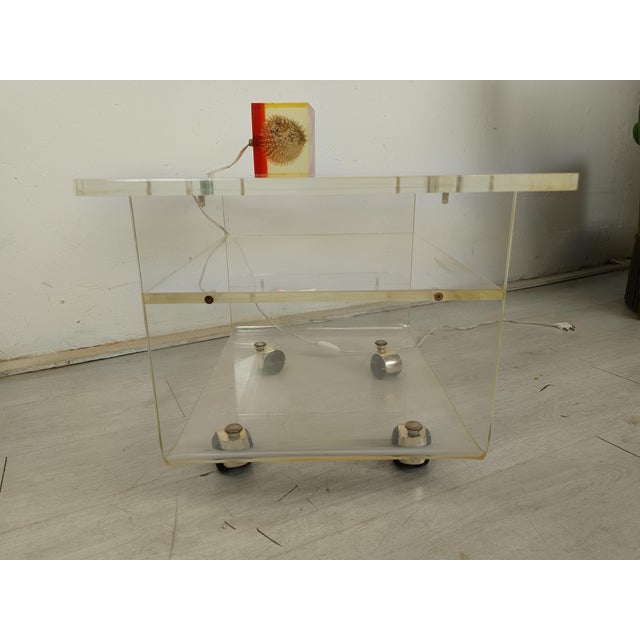 Vintage TV Table in Acrylic Glass, 1970s For Sale - Image 4 of 13