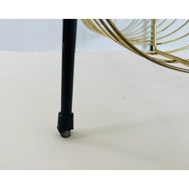 Metal 1950s Black & Gold Metal Handled Magazine Rack For Sale - Image 7 of 7
