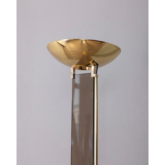 Modern Vintage Floor Lamp in Gilt Brass and Glass from Relux Milano, 1980s For Sale - Image 3 of 12