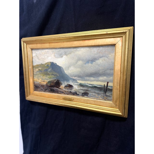 American Alfred S. Rix (American, 1867–1929) Rocky Headland and Breaking Surf Seascape For Sale - Image 3 of 9