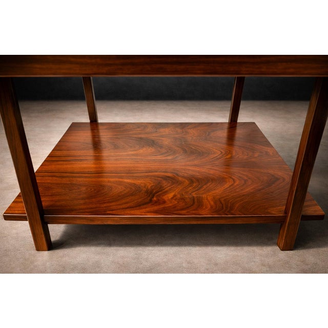 Brazilian Modern Rectangular Side Table in Rosewood & Glass, Unknown, 1960s For Sale - Image 10 of 10