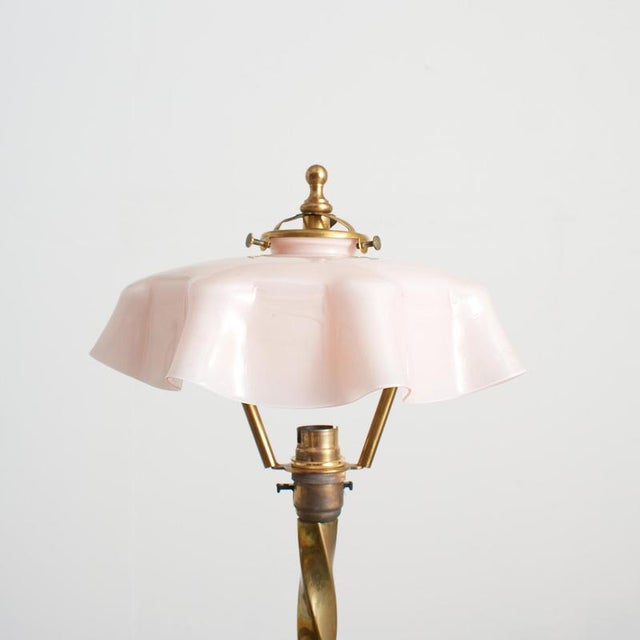 Metal Antique French Brass Barley Twist Desk Lamp, 1890s For Sale - Image 7 of 11