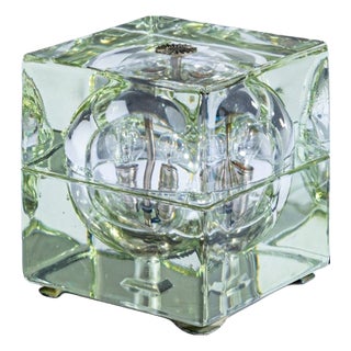 Cubosfera Glass Table Lamp by Alessandro Mendini for Fidenza Vetraria, 1960s For Sale