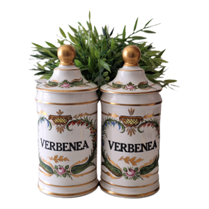 Mid 20th Century French Provence Style Carlin Comforts Pair of Apothecary Jars