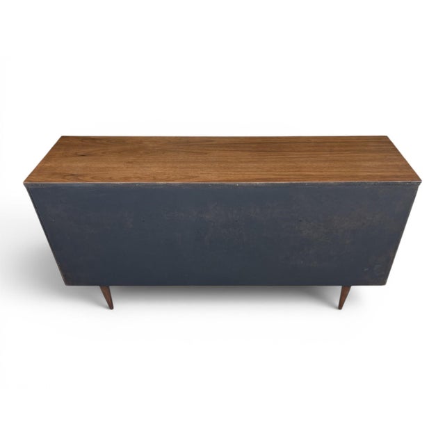 Restored Mid-Century Modern Walnut 9-Drawer Dresser With Recessed Pulls For Sale - Image 12 of 12