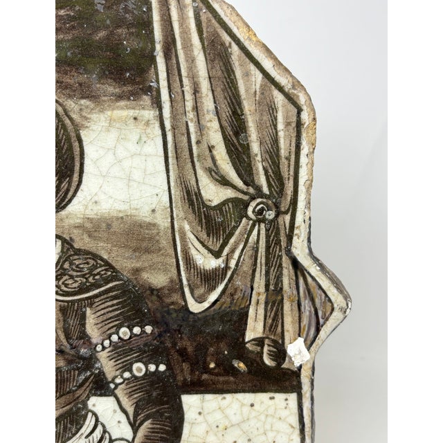 Antique Islamic Turkish Ottoman Ceramic Tile 1880 For Sale - Image 9 of 12