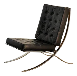 Barcelona Style Black Leather Lounge Chair