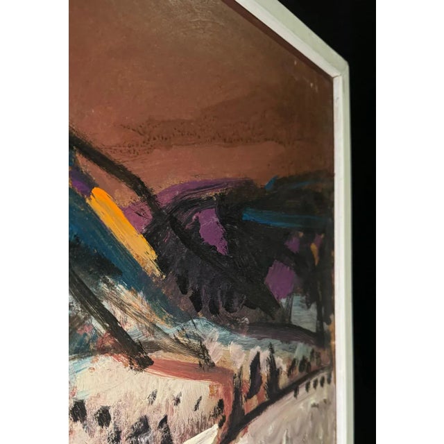 Jean Krillé, Landscape 104, Oil on Masonite, 1987 For Sale - Image 6 of 10