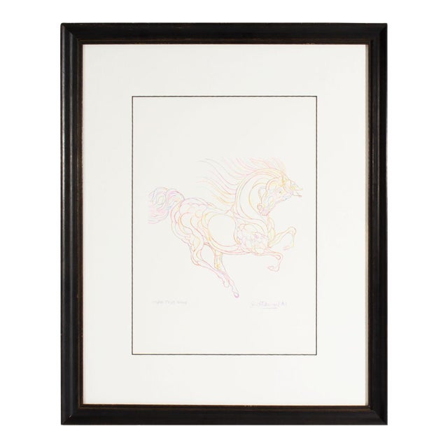 2018 Pencil Study Drawing of a Horse by Guillaume Azoulay For Sale