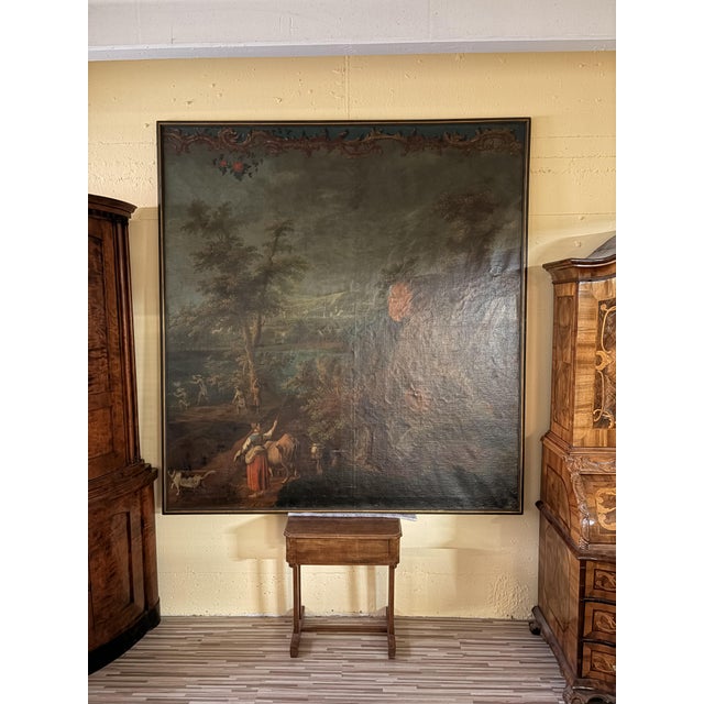 Landscape Composition, 1800s, Oil Painting on Canvas For Sale - Image 4 of 4