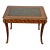 c.1910 French Louis XV Walnut Coffee Table With Satinwood Inlay & Green Marble Top Bronze Mounts For Sale