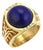 Mid 20th Century 18k Yellow Gold Diamond & Lapis Open Design Solitaire Ring Size 9 For Sale