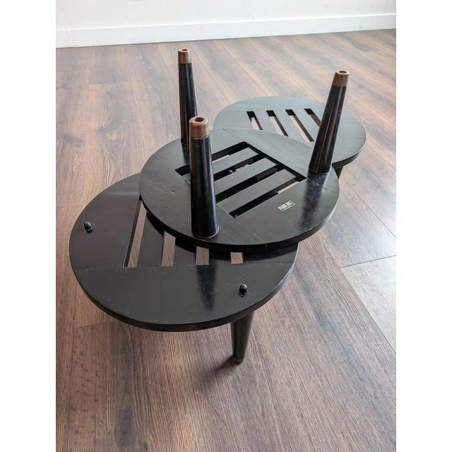 MCM Black & White Stacking Footstools by M Hayat & Bros For Sale - Image 4 of 9