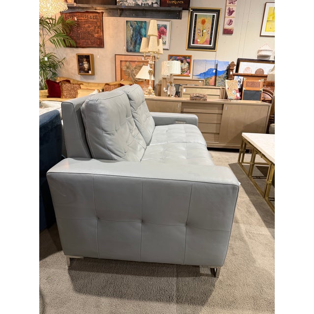 American American Leather “Hudson” Gray Motion Leather Sofa For Sale - Image 3 of 7