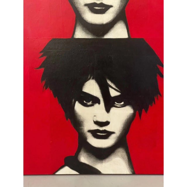 Paint Graphic Mixed Media on Canvas For Sale - Image 7 of 13