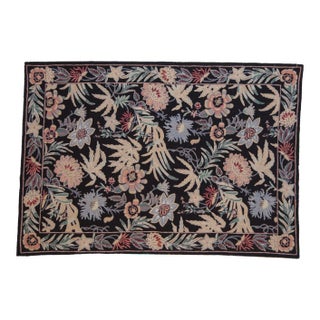 Vintage Chainstitch Rug - 4' X 5'9" For Sale