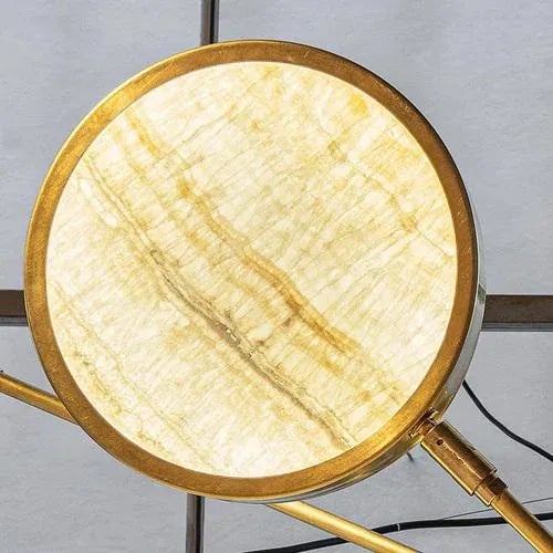 Gold Ivory Onyx and Brass Chandelier by Silvio Piattelli For Sale - Image 8 of 13