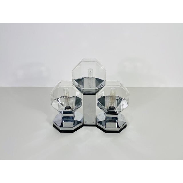 Large Modular Flush Mount attributed to Motoko Ishii for Staff Leuchten, 1970s For Sale - Image 3 of 17