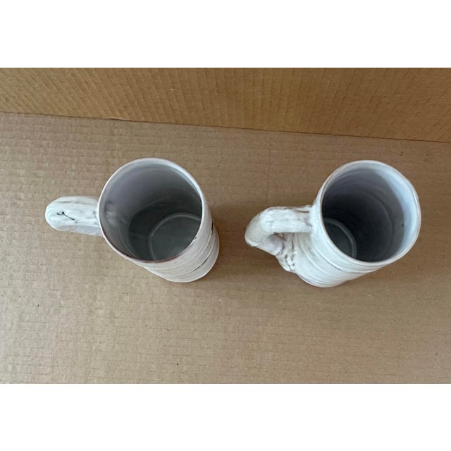 Early 21st Century Handmade Ceramic Pottery Set Birch Tree Mugs — A Pair For Sale - Image 5 of 5