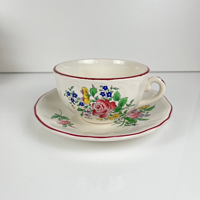 Large Streetlight Cups with Saucers from KG Lunéville, 1980s, Set of 10 For Sale - Image 4 of 12
