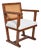 Fabric and Caning Armchair, 1950s For Sale