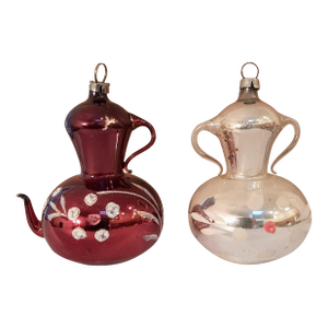 Antique Teapot Vase Mercury Glass Christmas Ornaments