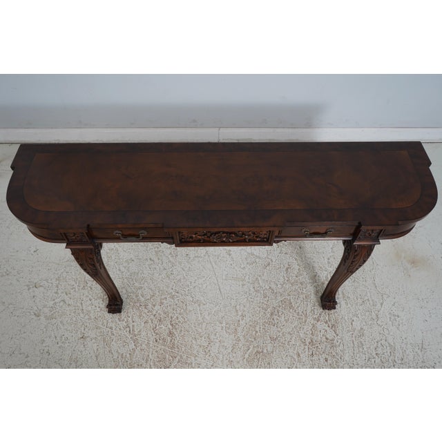1990s Karges Georgian Style Walnut Console Table Sideboard For Sale - Image 5 of 12